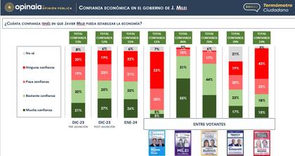 El estudio analizó la confianza económica de los encuestados en Milei