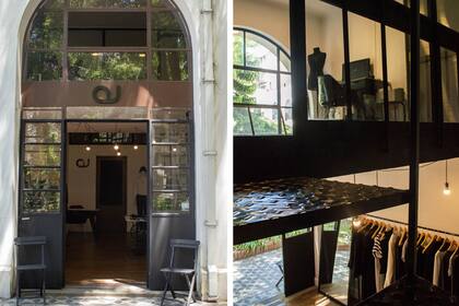 El estudio de Andrea Urquizu cuenta con pisos de madera, aberturas de metal, dos niveles y acceso al jardín del convento.