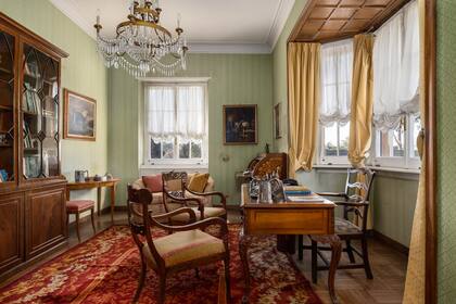 El estudio en el que Aldo Gucci trabajaba cuando estaba en casa.