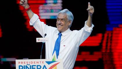 El ex presidente y actual candidato Sebastián Piñera, en el cierre de su campaña