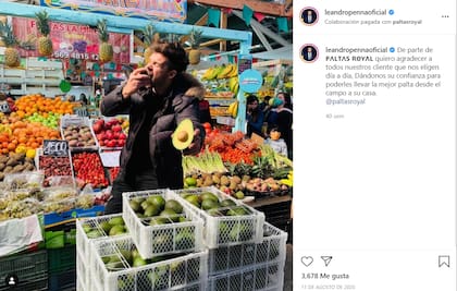 El exbañero Leandro Penna usa sus redes sociales para difundir su marca Paltas Royal. Fuente: Instagram.
