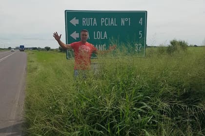 La foto que posteó el exgoleador para reclamar por el estado de la ruta