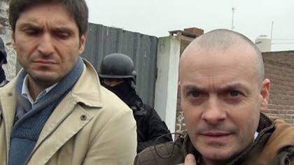 El exjefe de Drogas de Rosario, Alejandro Druetta, junto con el exministro de Seguridad de Santa Fe, Maximiliano Pullaro