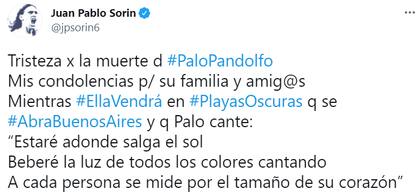 El exjugador Juan Pablo Sorín citó unos versos de Pandolfo en su despedida