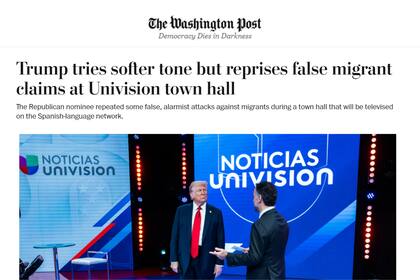 El exmandatario intentó suavizar su retórica sobre inmigración, pero mantuvo afirmaciones falsas, según medios como The Washington Post