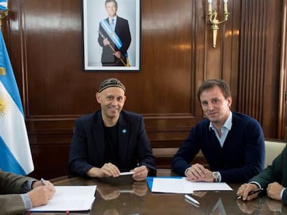 El exministro de Ambiente y Desarrollo Sostenible de la Nación Sergio Bergman y Thierry Decoud