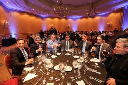 El exministro de Educación, Nicolás Trotta, y el brindis por los 40 años de Democracia en la mesa