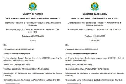 El expediente que llegó al Tribunal de Río de Janeiro está escrito en inglés y portugués