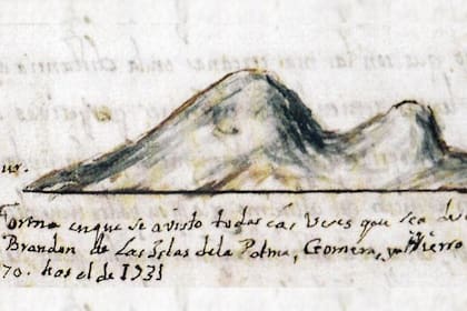 El explorador Pedro Agustín del Castillo y Vergara, en 1731, veía así a la isla de San Borondón