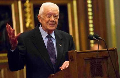 El expresidente de EEUU Jimmy Carter falleció a sus 100 años (Neil Hall/Pool Photo vía AP, Archivo)