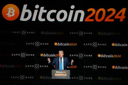 El expresidente Donald Trump durante la Conferencia de Bitcoin 2024, el sábado 27 de julio de 2024, en Nashville, Tennessee