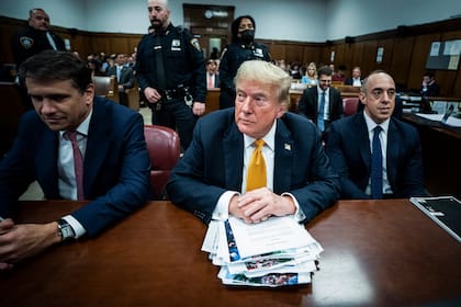 El expresidente Donald Trump en un tribunal federal de Manhattan, en Nueva York (Jabin Botsford/The Washington Post vía AP, Pool)