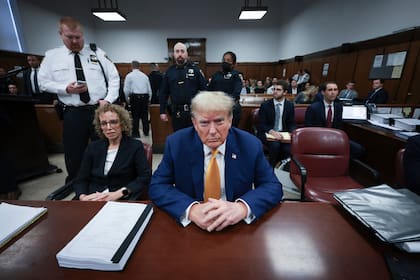 El expresidente estadounidense Donald Trump en el tribunal en Manhattan en la ciudad de Nueva York el 7 de mayo del 2024.