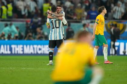 El éxtasis argentino y la agonía australiana tras el final del partido: la selección está en cuartos de final