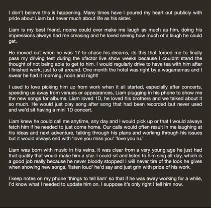 El extenso comunicado que compartió Ruth Gibbins (Foto/Instagram: @roo0990