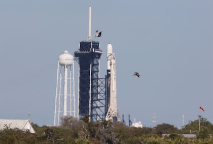 El Falcon 9 que llevó a Odiseo al espacio antes de despegar
