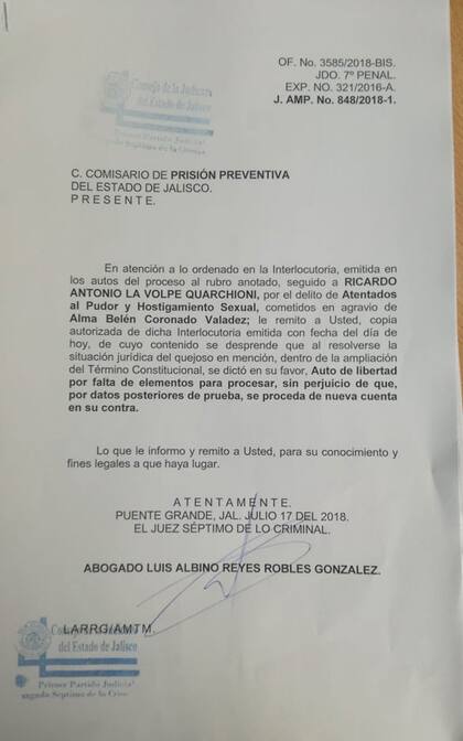 El fallo a favor de La Volpe