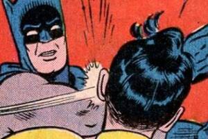 El verdadero origen del meme de Batman dándole una cachetada a Robin