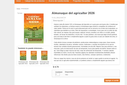 El Farmer´s Almanac 2026 ya está a la venta en su web oficial