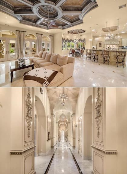 El fastuoso interior de la casa tiene pasillos que parecen un hotel cinco estrella