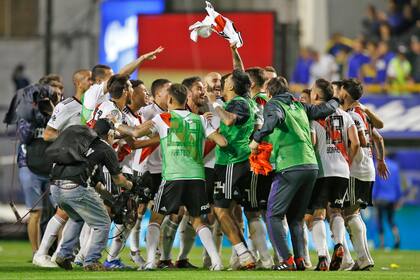 El festejo al final del partido