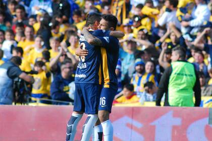El festejo del primer gol de Central