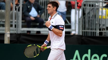 Delbonis aprieta el puño tras su victoria ante Seppi