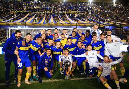 El festejo de Boca por haber ganado la Copa de la Liga