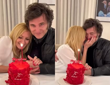 El festejo de cumpleaños de Milei junto a Yuyito González.