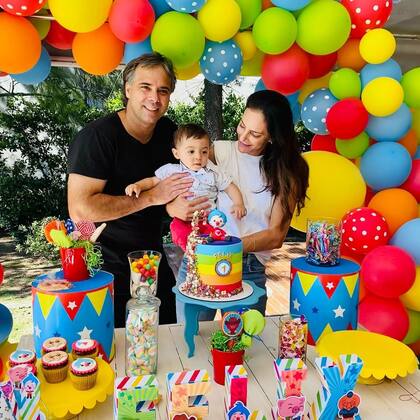 El festejo de cumpleaños de un año de Félix, el primer hijo de Luciana Aymar y Fernando González.