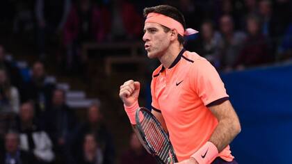 El festejo de Del Potro tras vencer a Dimitrov