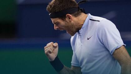 El festejo de Del Potro tras vencer a Zverev, número cuatro del mundo