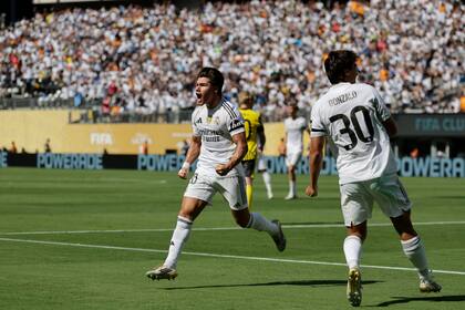 El festejo de Fran García para el 2-0 del Real Madrid