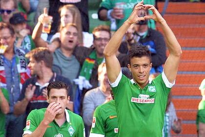 El festejo de Franco Di Santo tras su gol