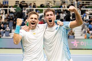 Andreozzi y Gómez no fallaron en el debut, ganaron el dobles y Argentina se adelantó 2-1 ante Corea