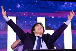 El festejo de Javier Milei en el búnker de La Libertad Avanza