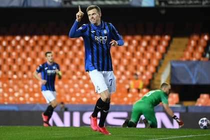 Ilicic el día que le marcó cuatro goles a Valencia como visitante, el 10 de marzo, en la victoria 4-3 del conjunto italiano.