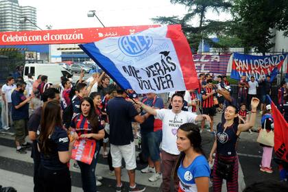 El festejo de los hinchas de San Lorenzo