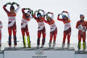 Bautismo de oro para Suiza en eslalon paralelo por equipos en Pyeongchang 2018