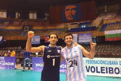 El festejo de Nico Bruno tras el triunfo ante Cuba