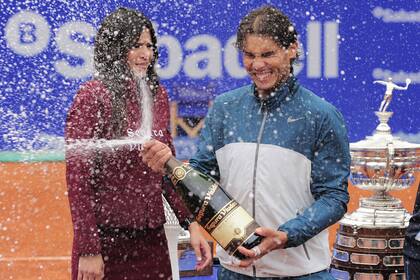 El festejo de Rafa Nadal, tras el título