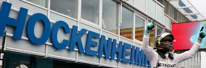 El festejo de Rosberg en Hockenheim