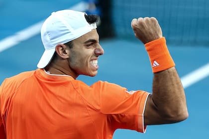 El festejo del argentino, que accedió a octavos en Australia por primera vez