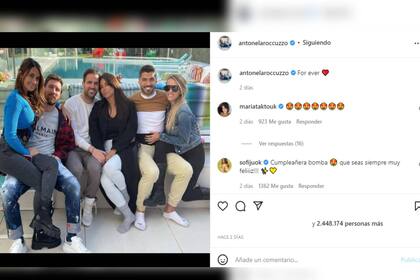 El festejo del cumpleaños fue en Barcelona (Foto Instagram @antonelaroccuzzo)