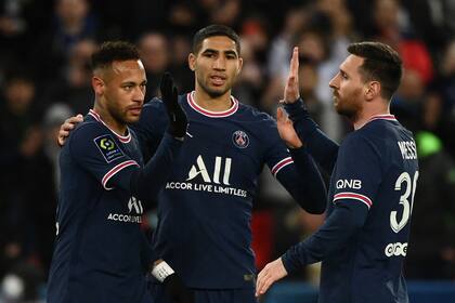 El festejo del primer gol de PSG