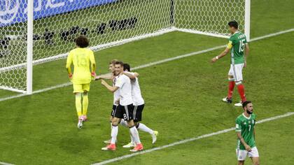 El festejo del tercer gol alemán