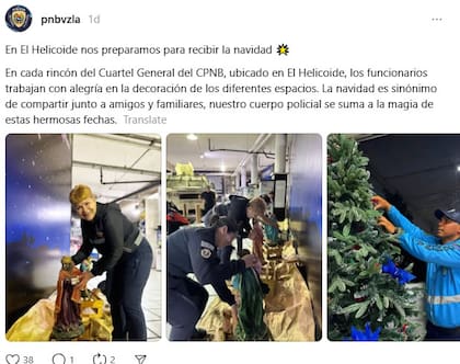 El festejo en el Helicoide, en las redes de la PNB