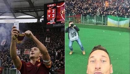 El festejo particular de Totti jugando para la Roma