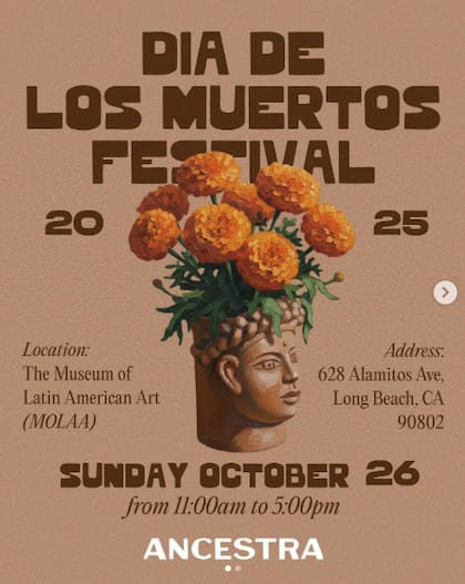 El Festival Familiar del Día de los Muertos del Museo de Arte Latinoamericano se celebrará el 26 de octubre (Instagram/@anncestra)