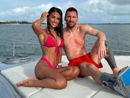 El fin de semana Antonela y Lionel Messi disfrutaron de un paseo en yate por Miami
